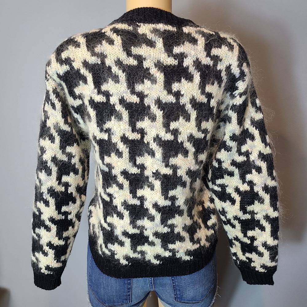 Vintage Mohair Wool Cardigan Women Size Small Retro Shaggy 1980s 90s Multi - Picture 9 of 12